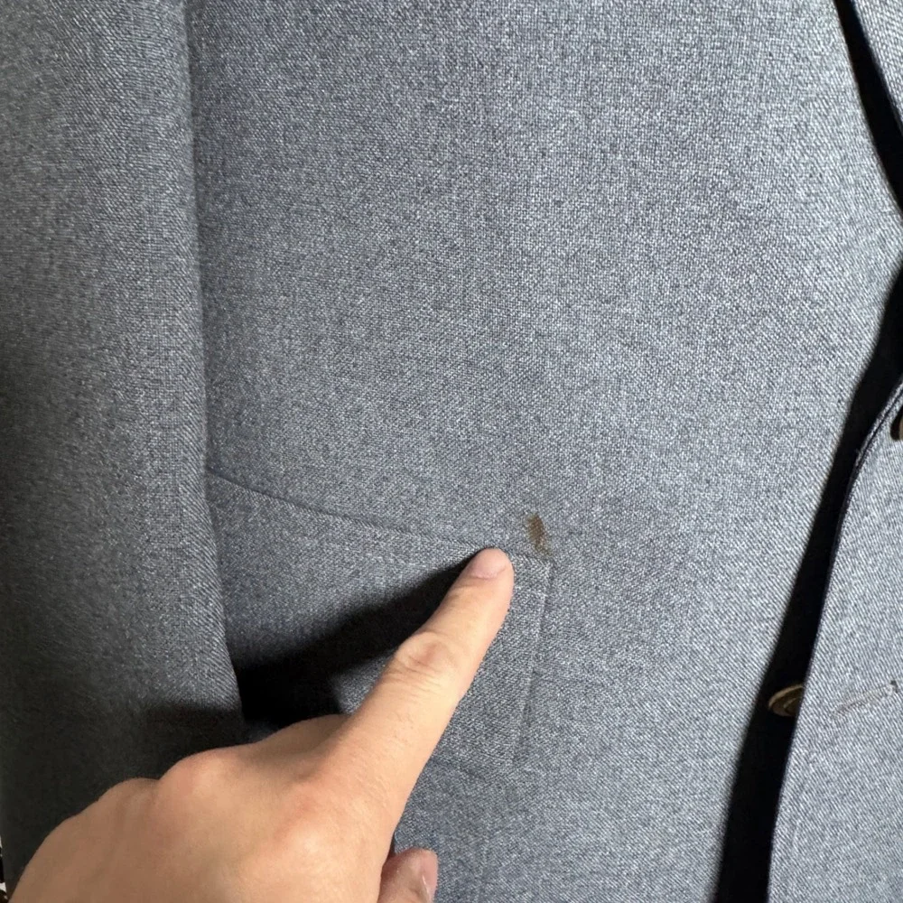 Sears The Classic Collection Suit Mens 40R 33x30‎ Gray Solid Vintage 2 Button